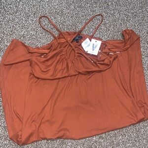 Burnt Orange PLUS SIZE Ribbed Dress